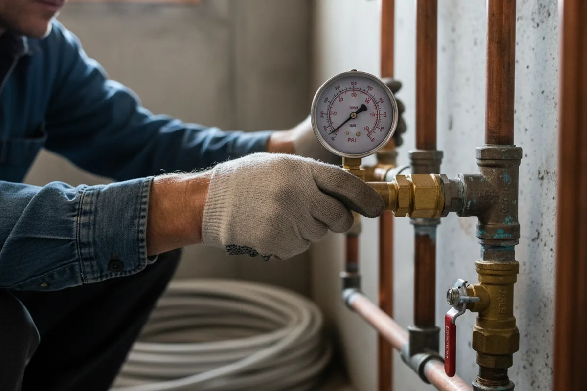 Pressure testing a repaired line during Water Line Repair in Dougherty